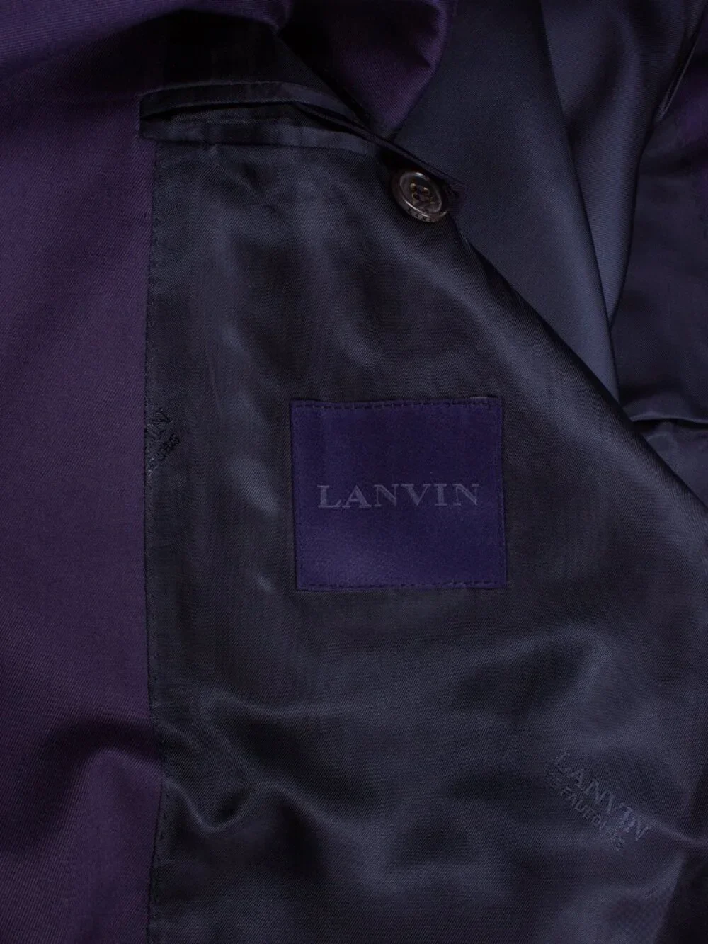 LANVIN Dark Blue Black Grosgrain Trim Blazer Jacket ALBER ELBAZ ERA